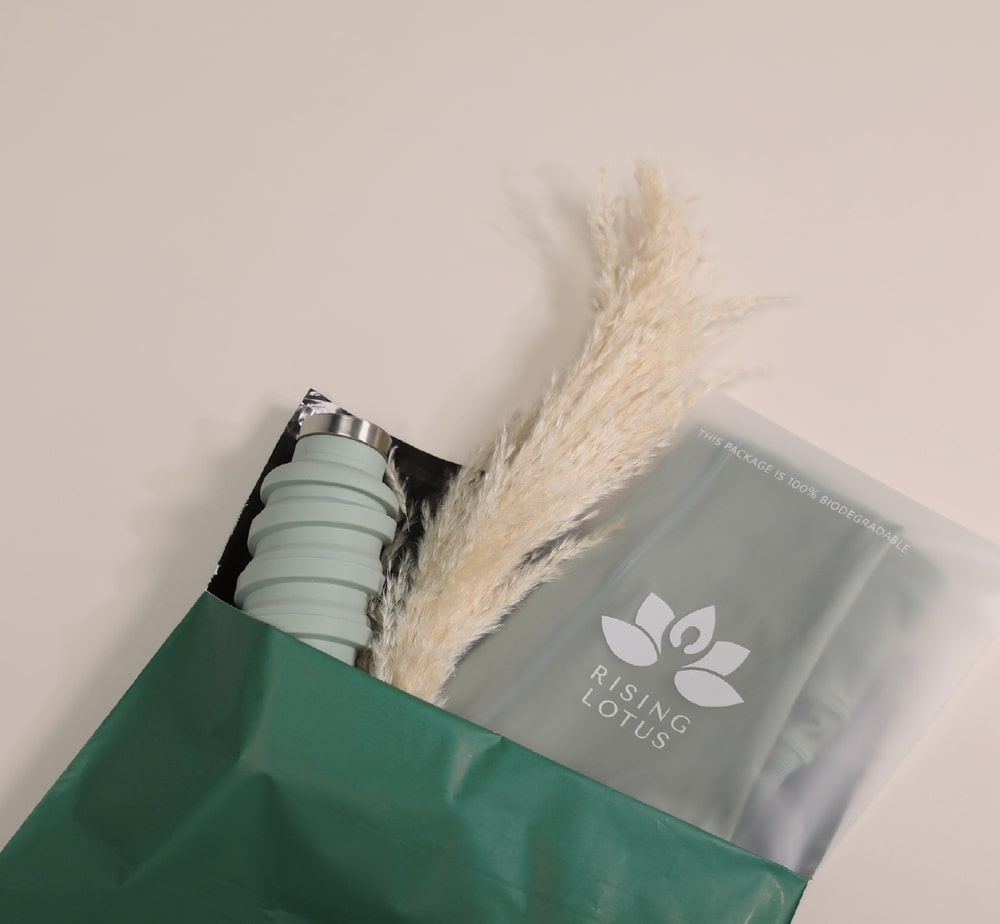 Rising Lotus' 100% biodegradable garment bag